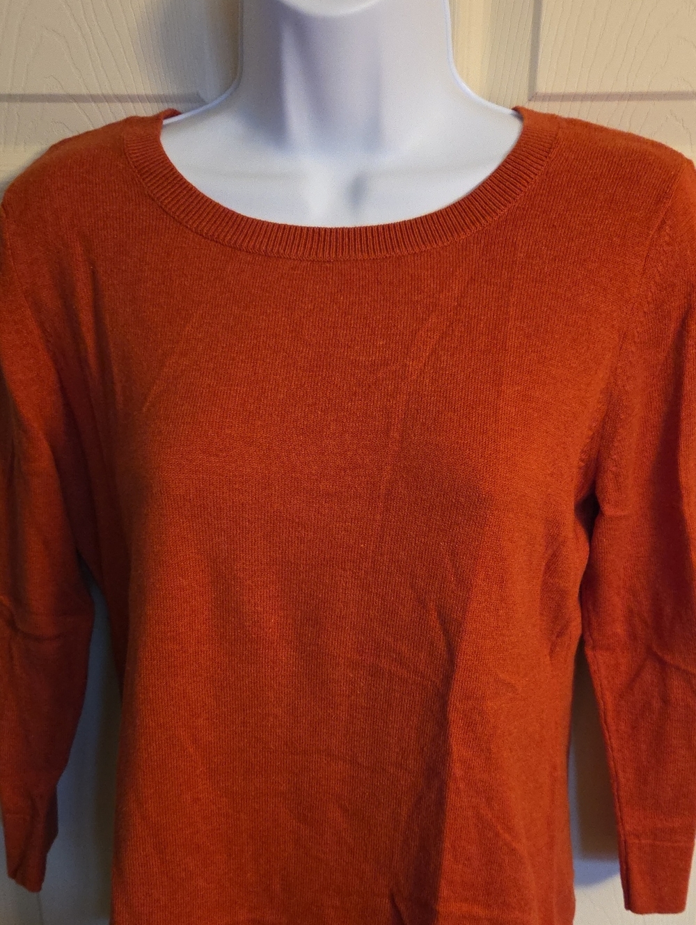 Loft Terracotta 3/4 Sleeve Crew Neck Sweater Size Small NWOT - Picture 4 of 9